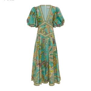 Alemais Franca Green Floral Maxi Dress